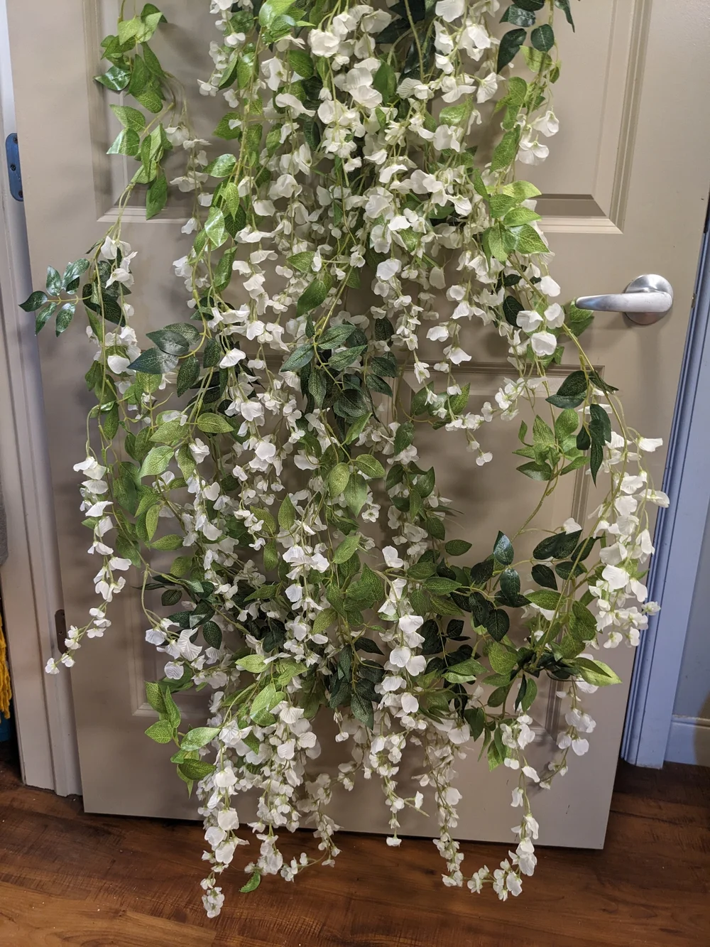 Wisteria White & Green Hanging Artificial Floral Vine Garland